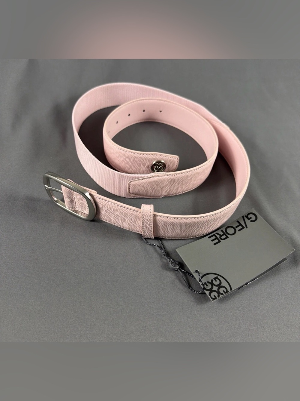 G/FORE G4 Golf Belt Circle Logo 38 x 1.5 Blush Leather NWT MSRP $95